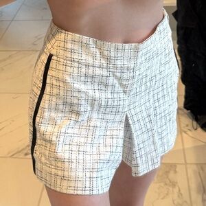 Stylish Cream Plaid Women's Shorts